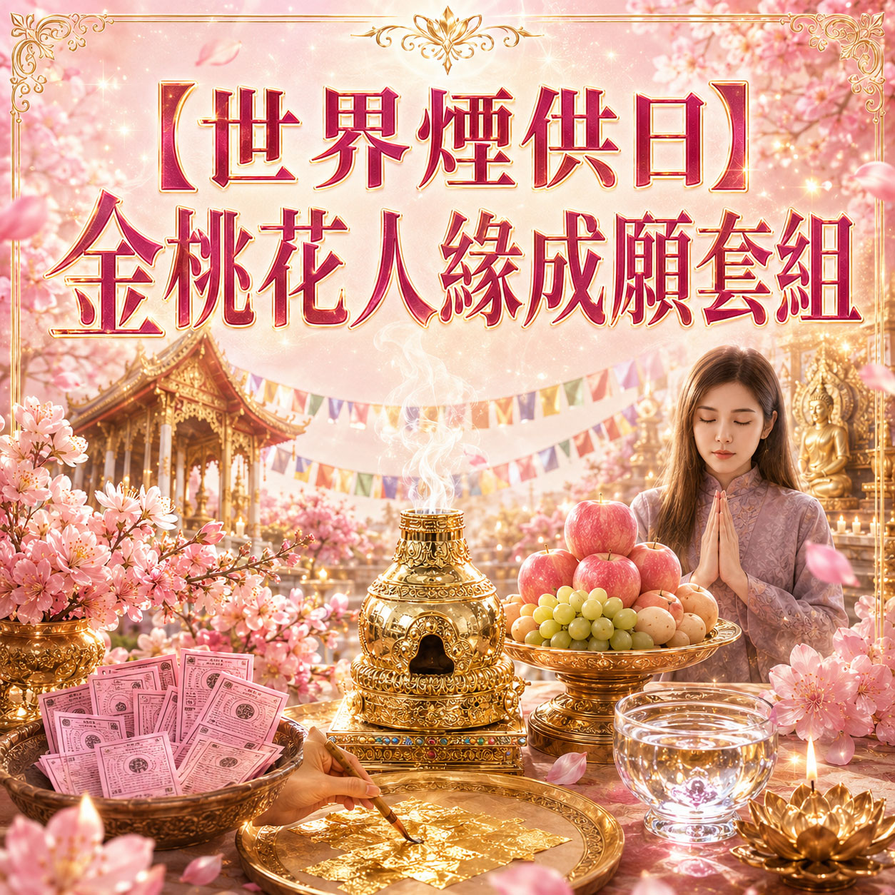 泰幸福-【世界煙供日】金桃花人緣成願套組