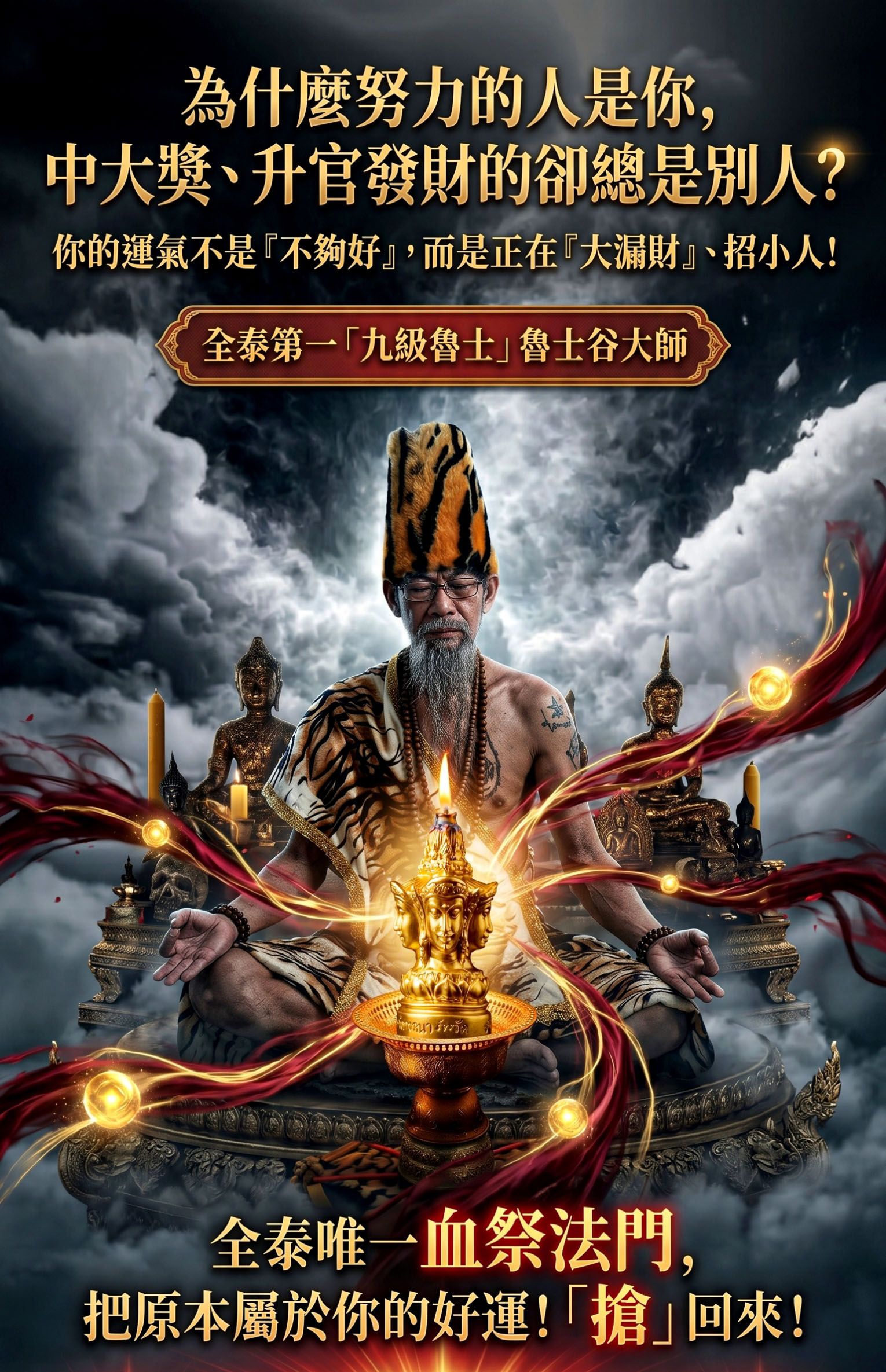 【魯士谷大師】黃金四面佛蠟燭