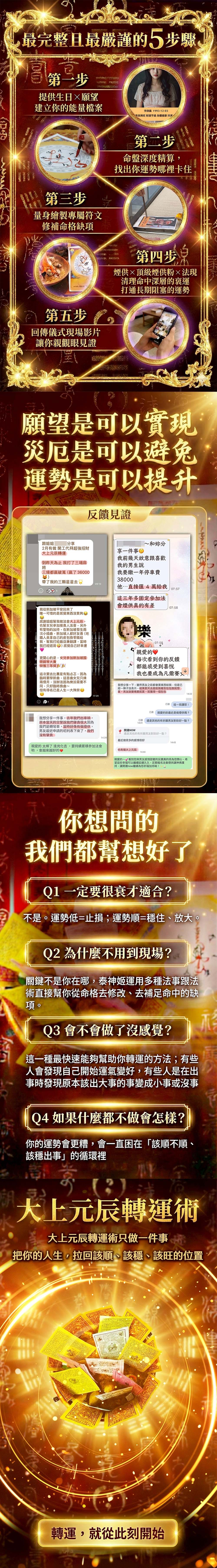 大辣天后宮-【星期四】泰流月・大上元辰轉運術+四面佛法燭 產品說明