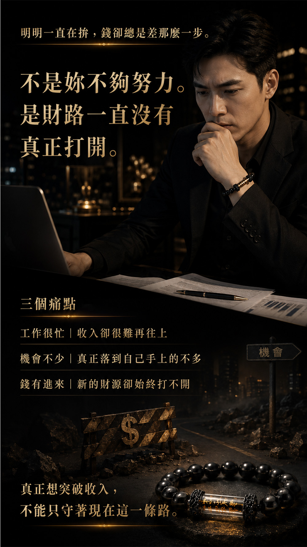 泰幸福-男款|億萬富翁催財泥符管手鏈 產品說明