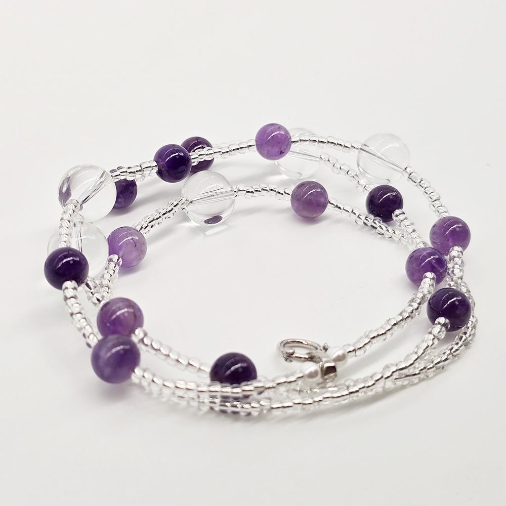 開運NOW-【紫水晶 × 白水晶|智慧型能量佛牌鍊】 產品說明