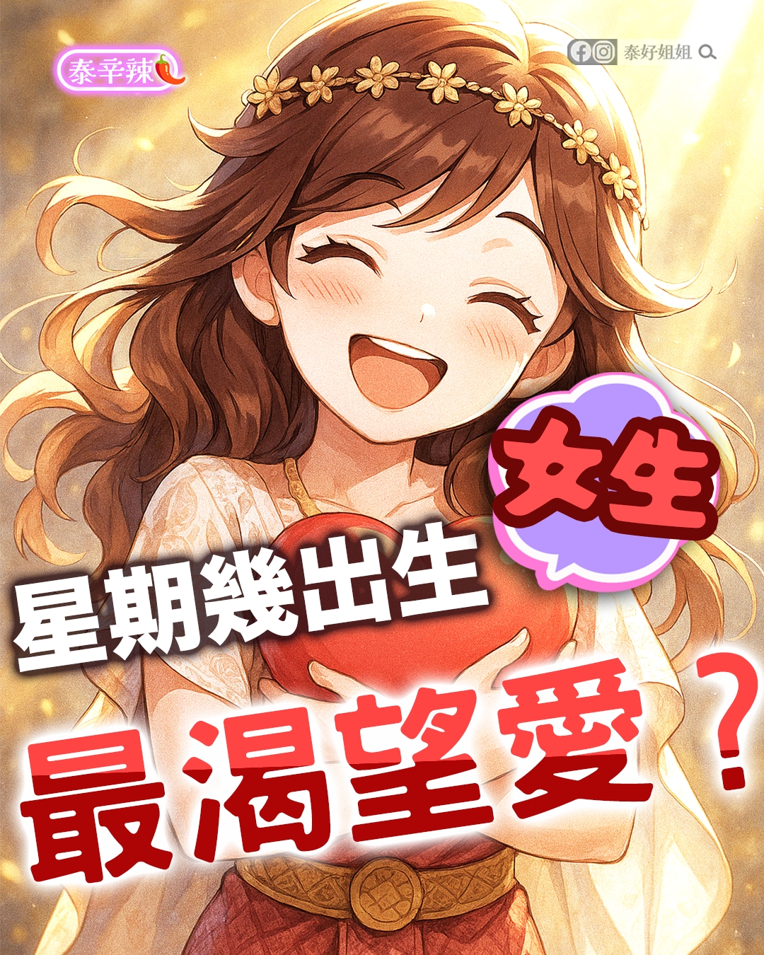 【泰辛辣】星期幾出生決定戀愛性格：最容易缺愛的女生排行