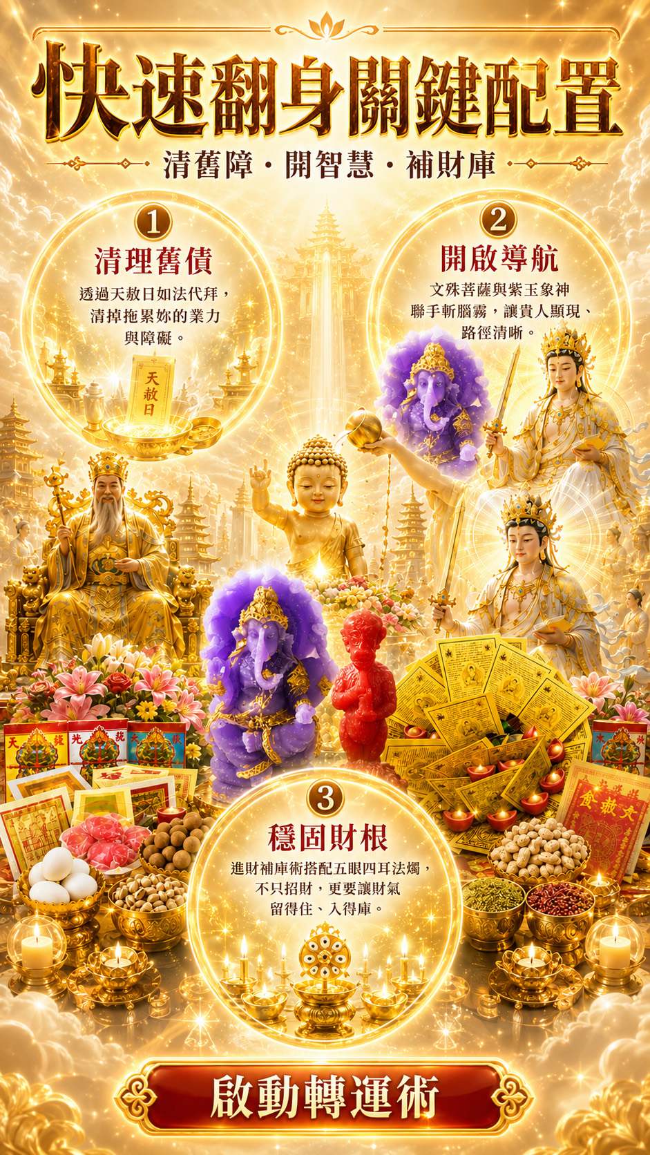 開運NOW-【天赦日翻身大禮包】快速翻身組 產品說明