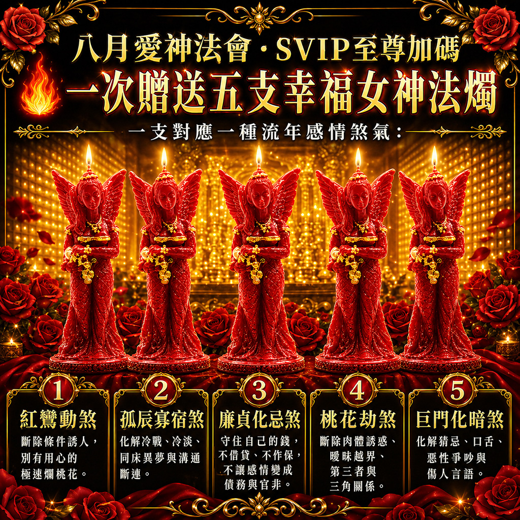 開運NOW-【以愛為名】愛神護持大法會svip送幸福女神法燭5支