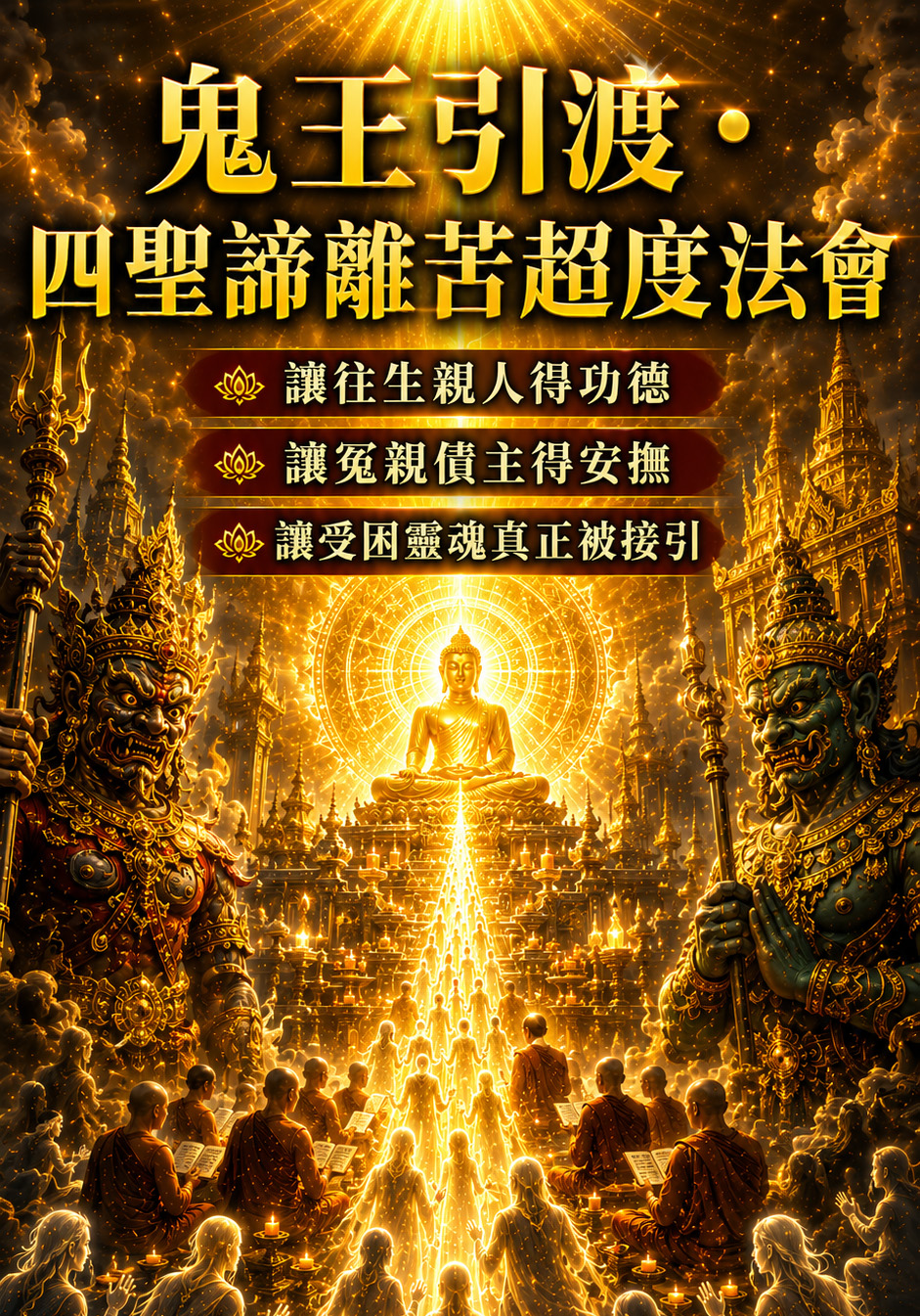 泰幸福-鬼王引渡・四聖諦離苦超渡法會 產品說明