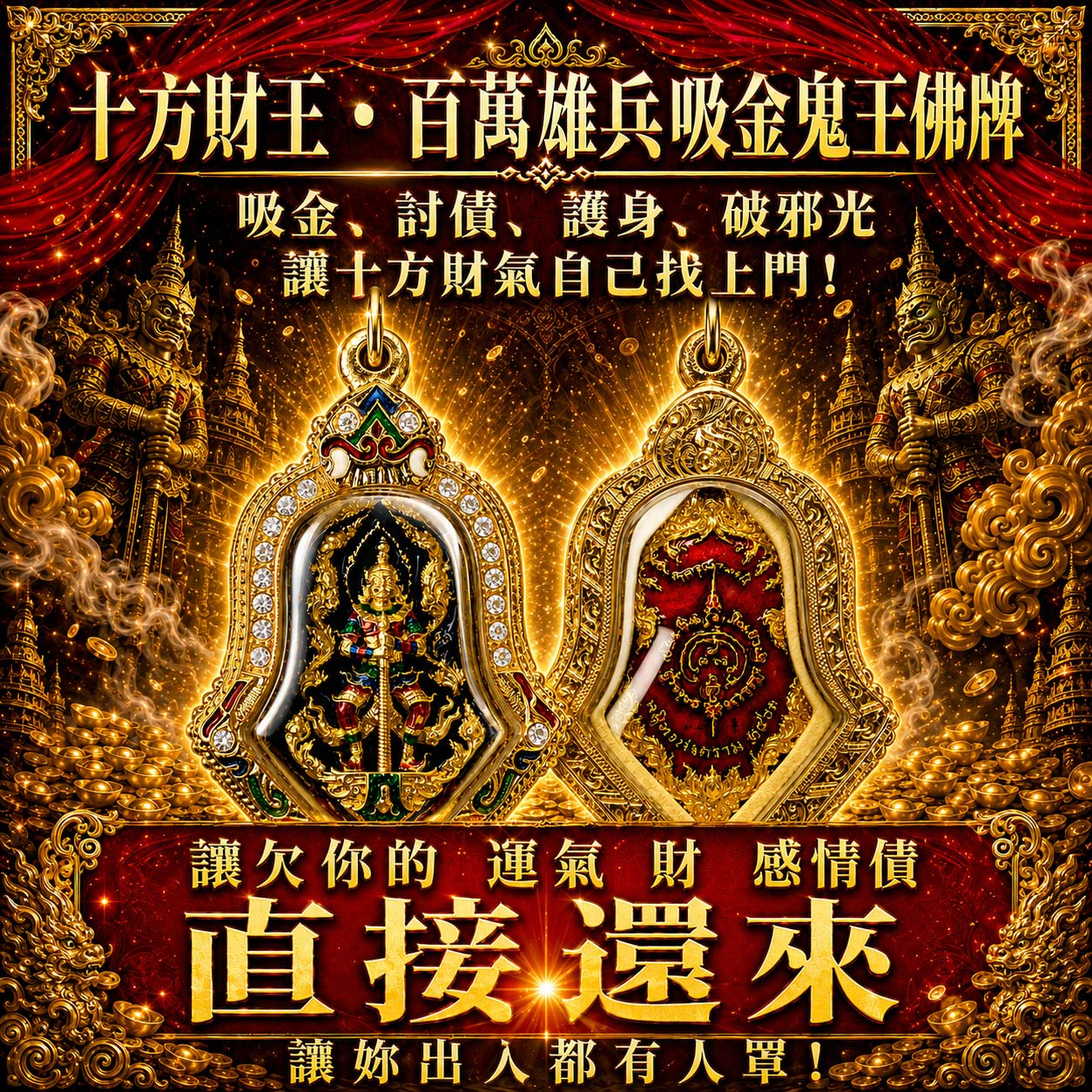 開運NOW-十方財王・百萬雄兵吸金鬼王佛牌