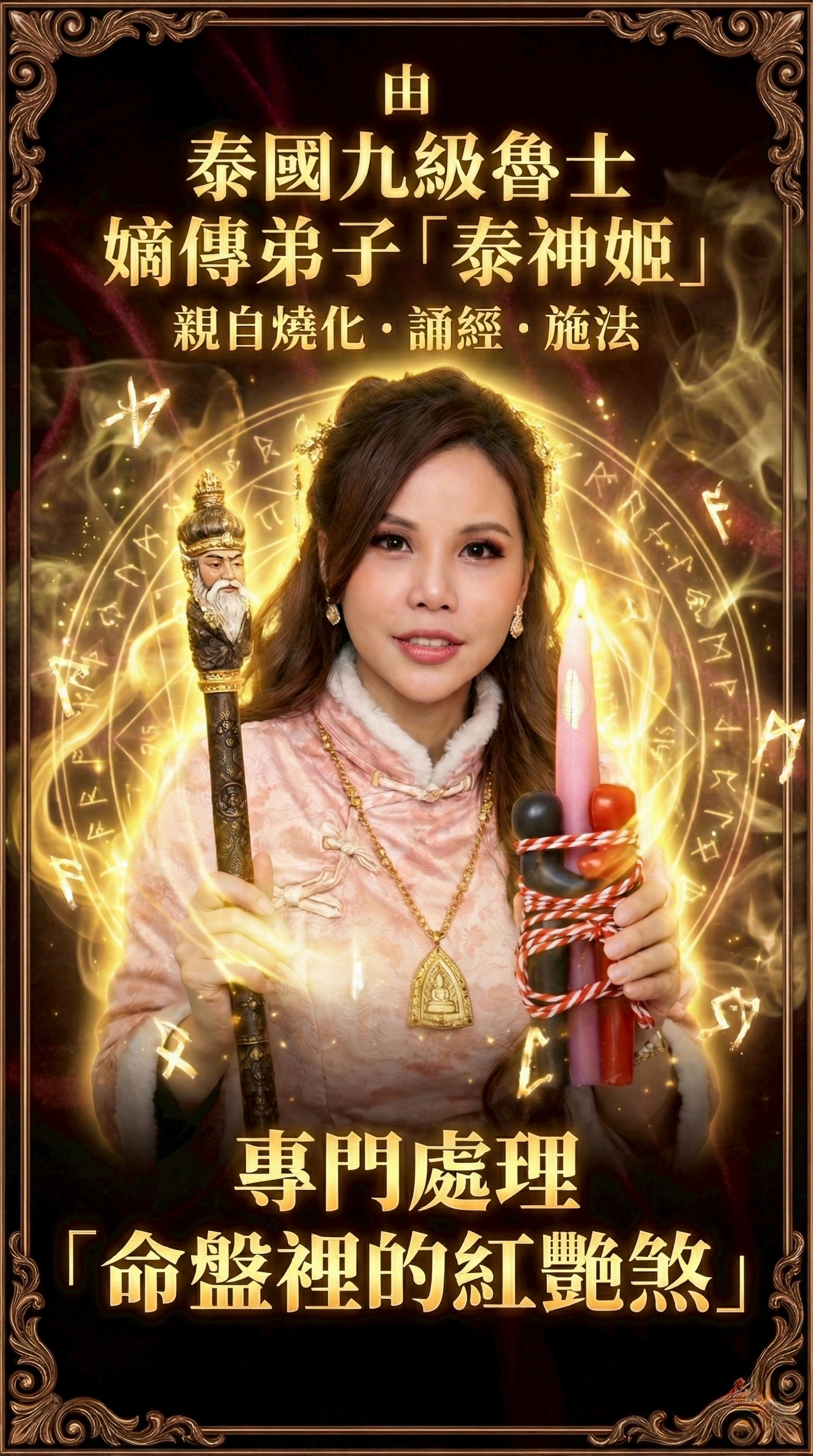 大辣天后宮-至尊纏繞鎖心蠟燭 產品說明