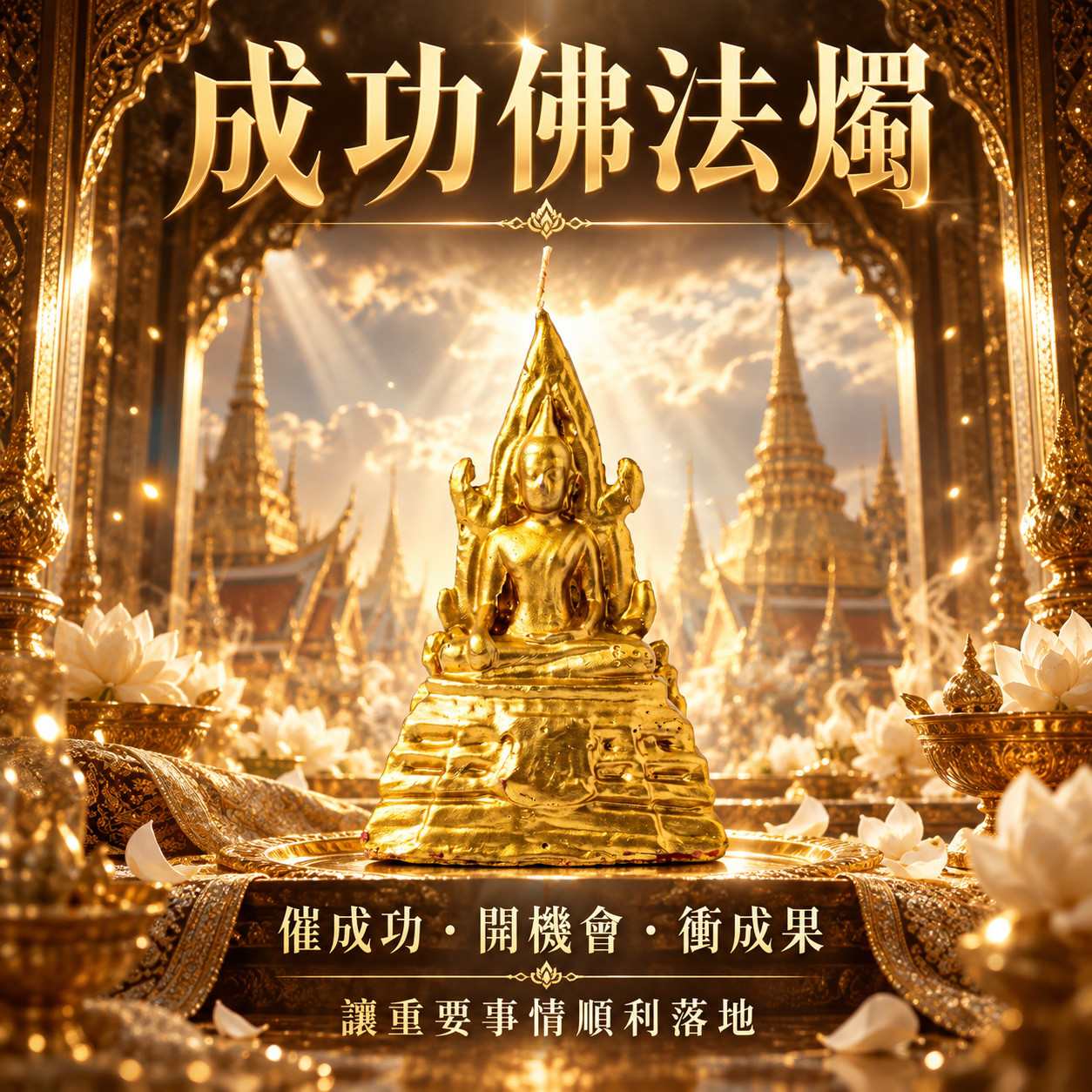 開運NOW-【一定成功】成功佛蠟燭 產品說明