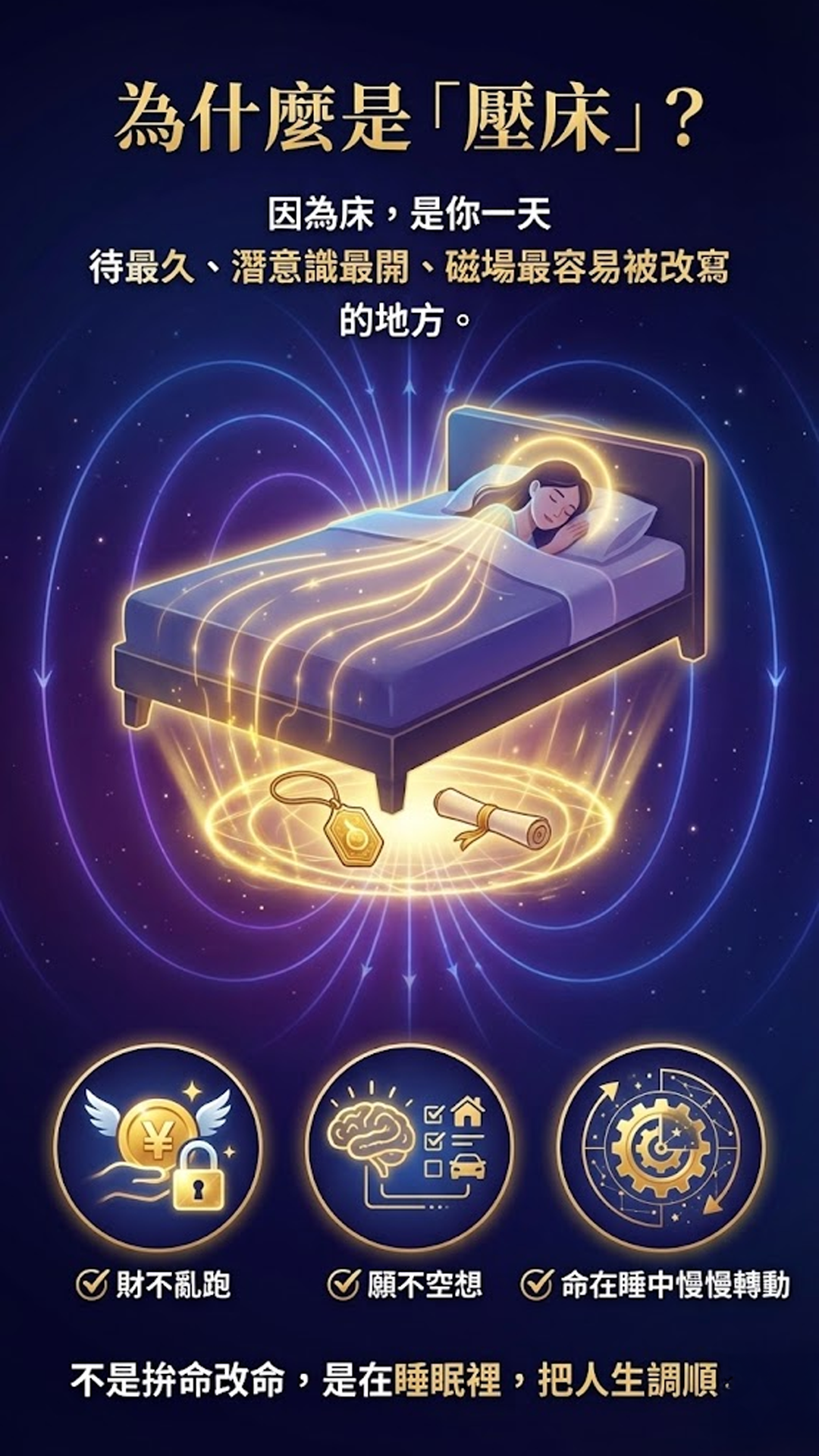 【日富一日・美夢成真壓床錢母套組】最強顯化組 十倍能量粉