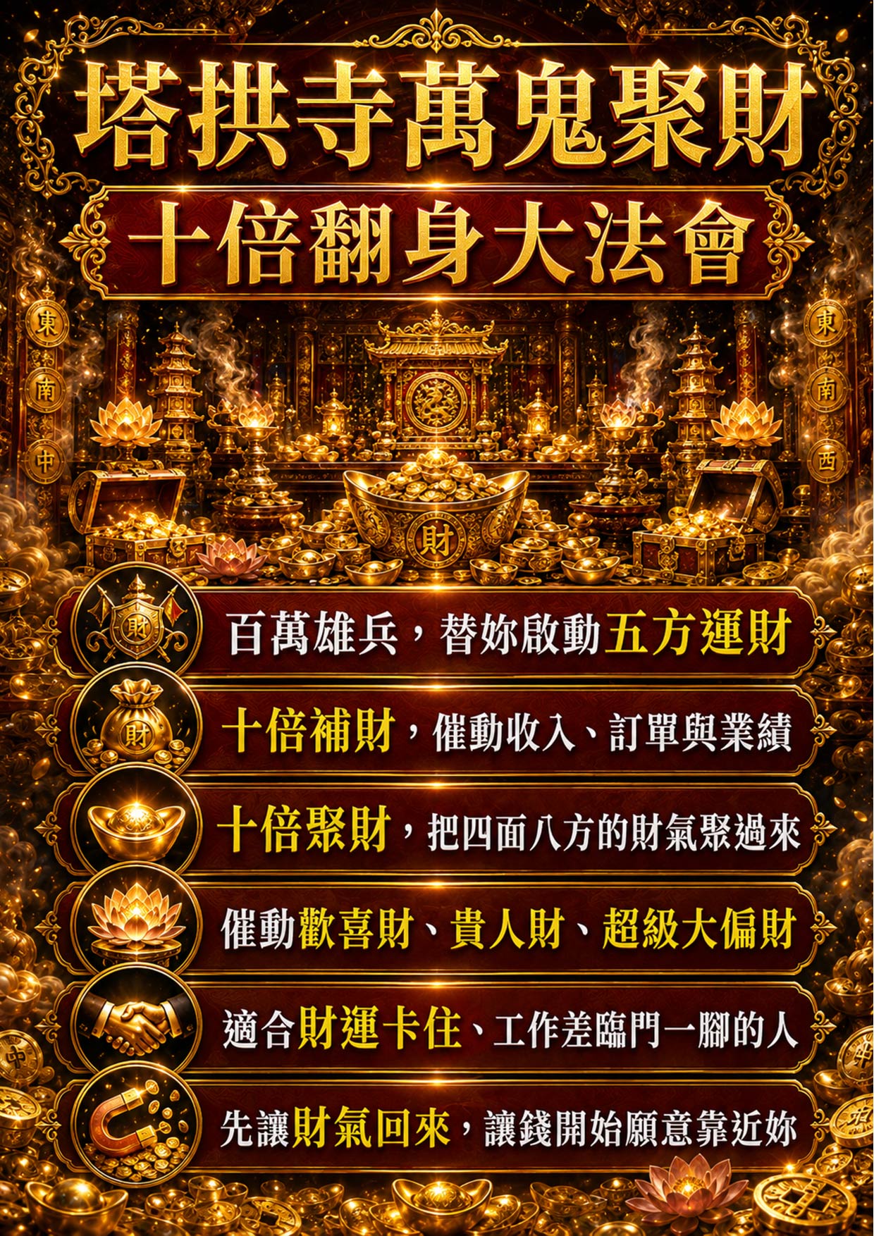 開運NOW-【萬鬼納富】塔拱寺萬鬼聚財・十倍翻身大法會 產品說明