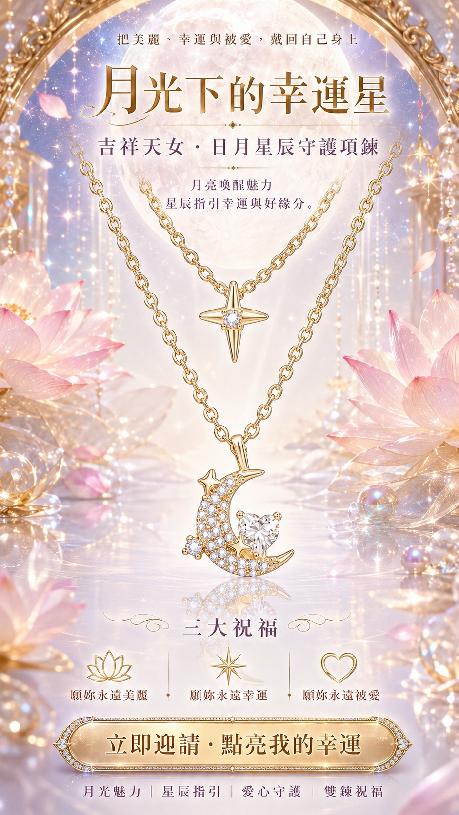 泰幸福-吉祥天女・日月星辰守護項鍊 產品說明