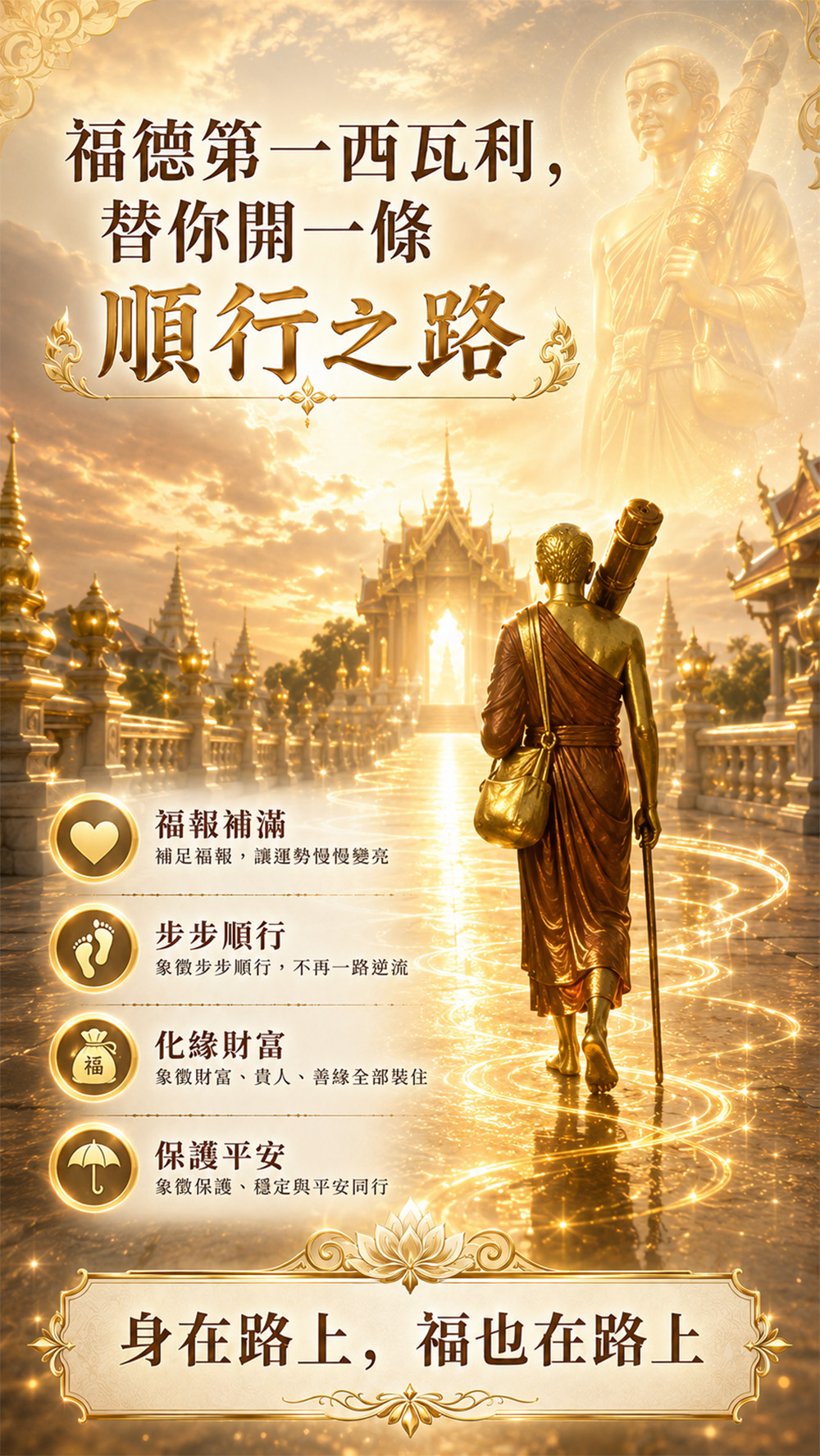 開運NOW-【龍婆大師加持限定】西瓦利袋財行走佛佛牌 產品說明