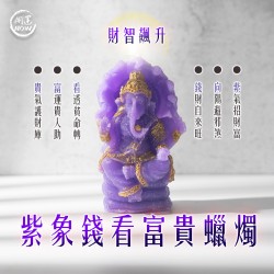 開運NOW-紫象錢看富貴象神蠟燭▲財智雙全