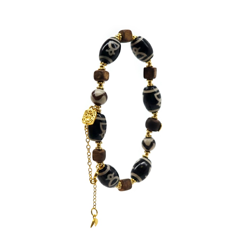 開運NOW-【預購】扎基拉姆・八眼天珠貴人財神手串|財氣金鍊款 產品說明