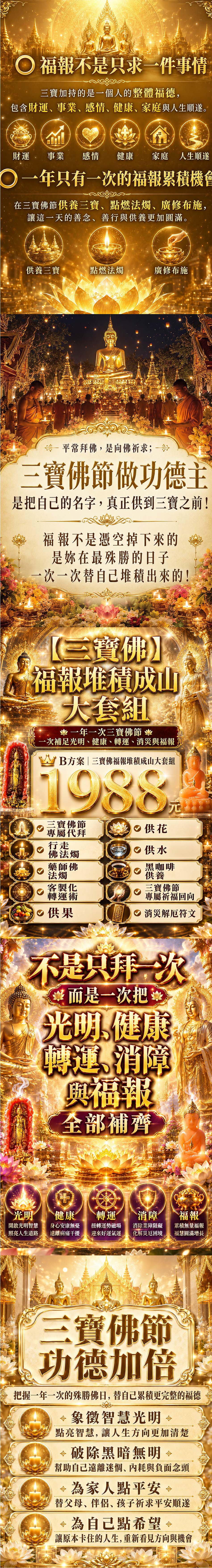 開運NOW-【三寶佛】福報堆積成山大套組 產品說明