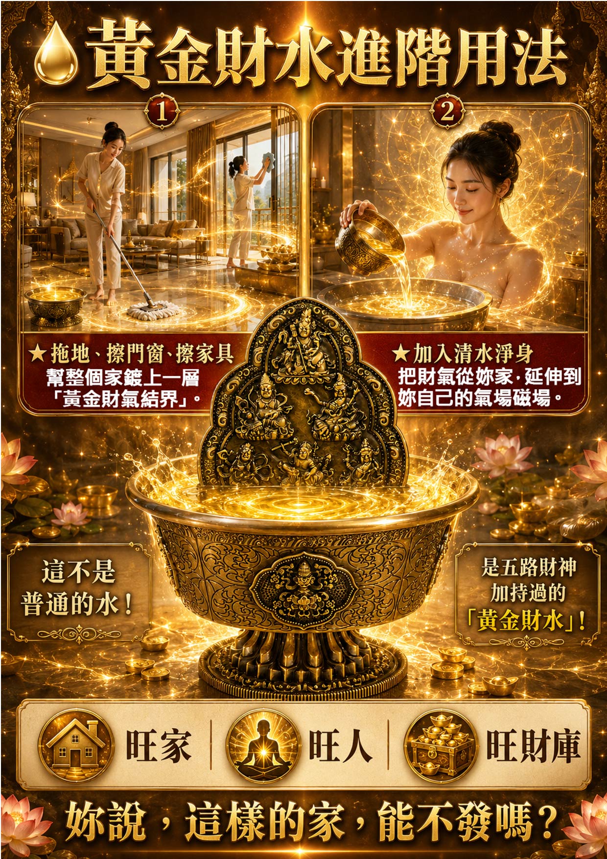 開運NOW-【開運珍藏】五路財神・黃金水供聚寶盆 - 預購 產品說明