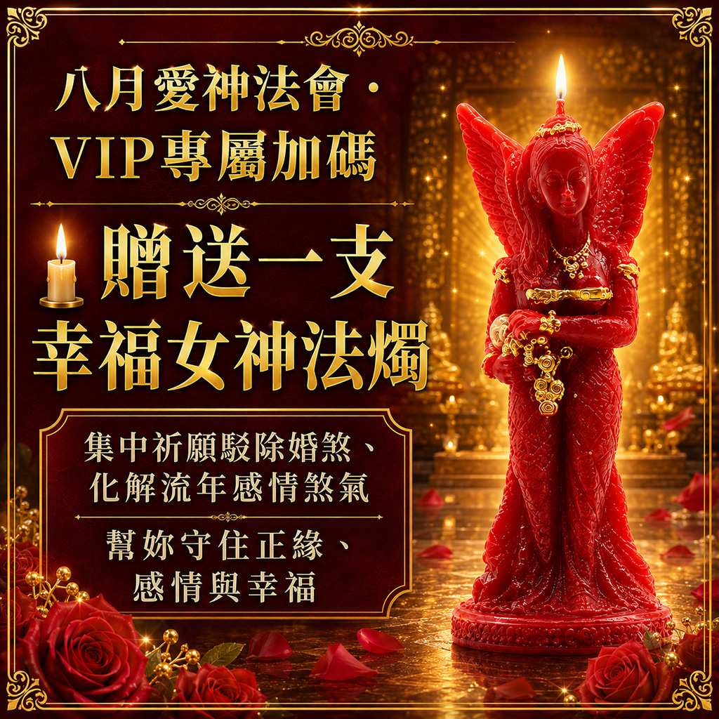 開運NOW-【以愛為名】愛神護持大法會vip送幸福女神法燭1支