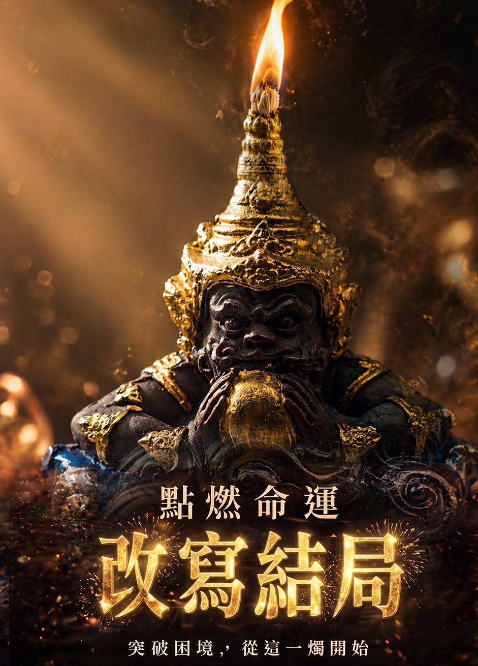 泰幸福-至尊吞煞黑金拉胡天神蠟燭 產品說明