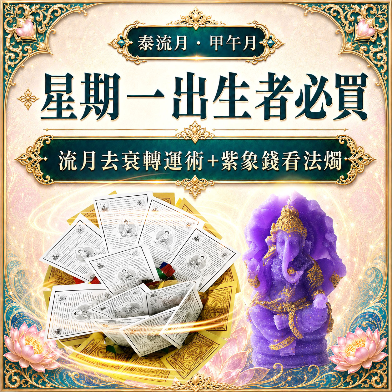 泰幸福-【星期一】甲午月・泰流月・流月去衰轉運術＋紫象錢看富貴象神法