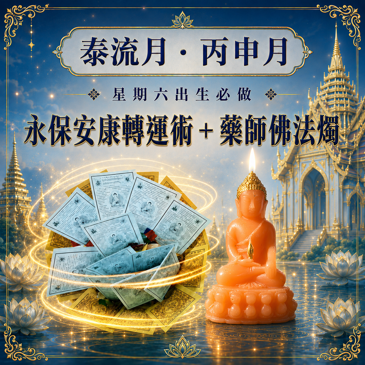 泰幸福-【星期六】丙申月・泰流月-永保安康轉運術＋藥師佛法燭