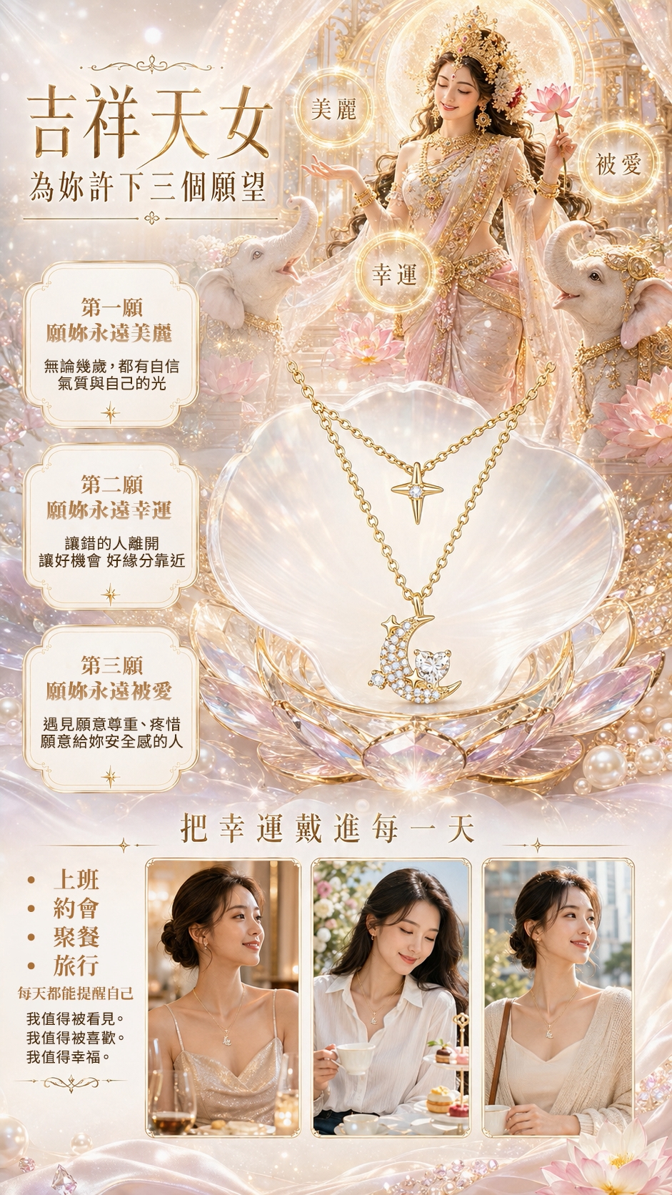 泰幸福-吉祥天女・日月星辰守護項鍊 產品說明