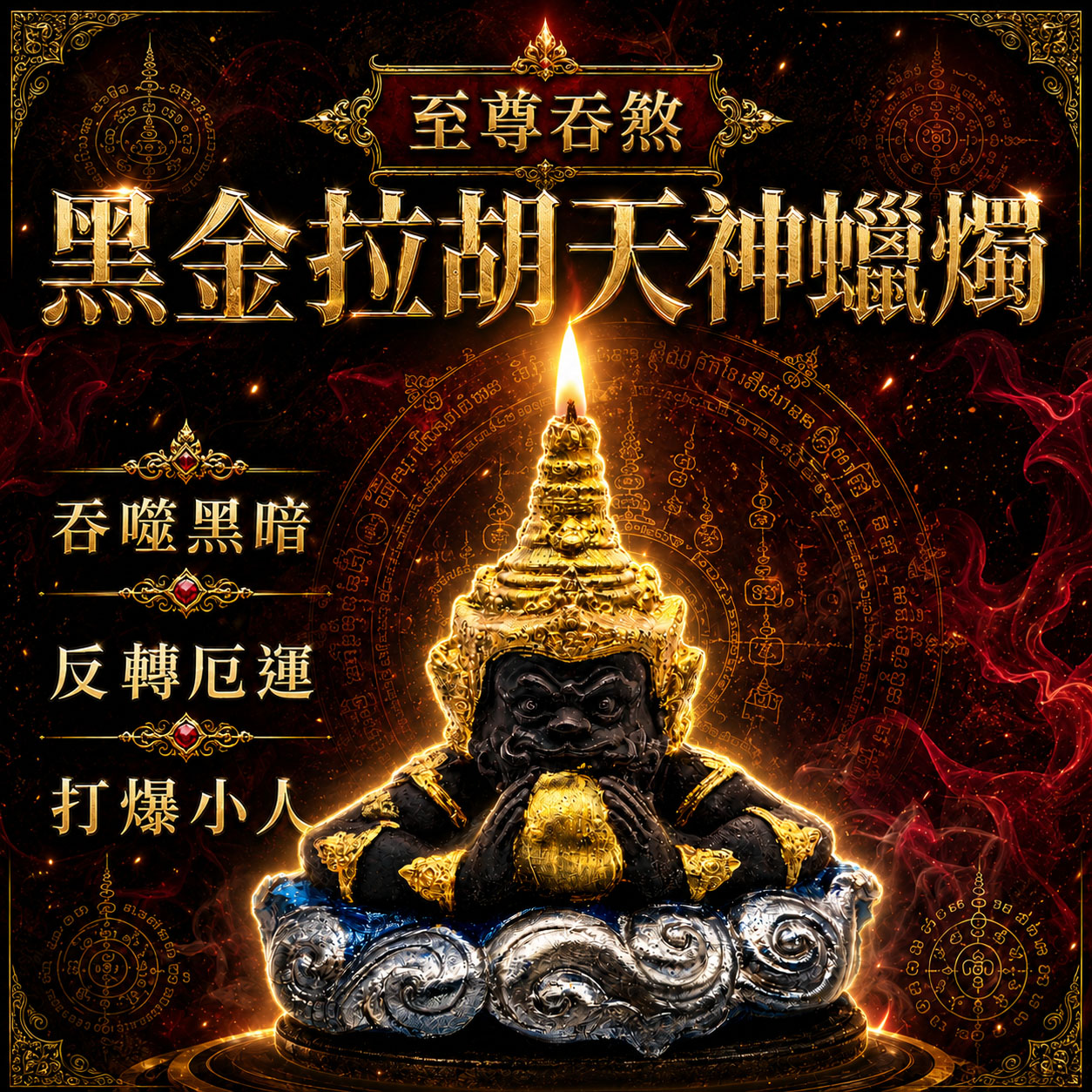 開運NOW-至尊吞煞黑金拉胡天神蠟燭＿