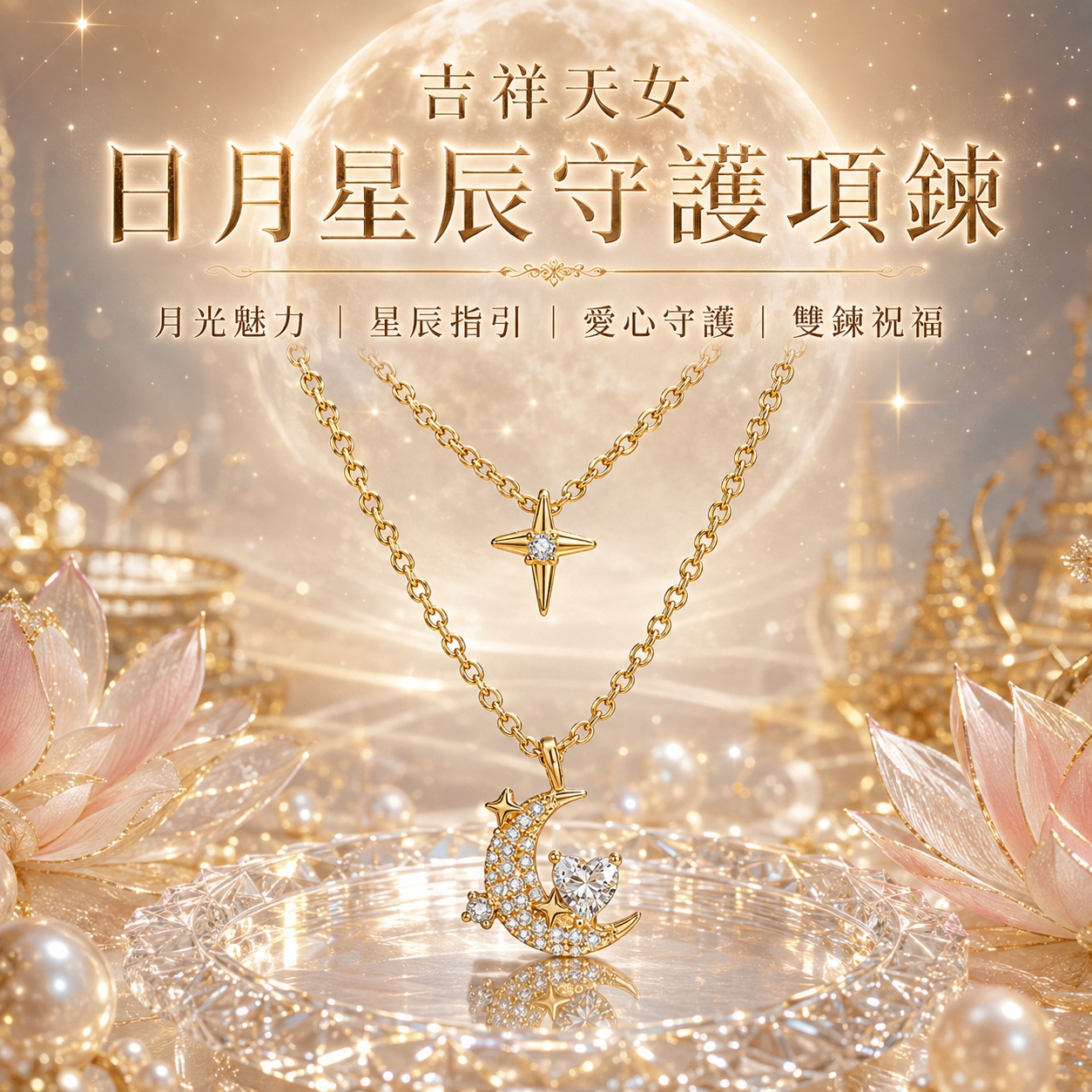 泰幸福-吉祥天女・日月星辰守護項鍊