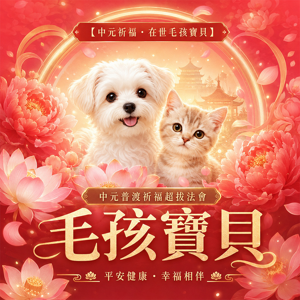 泰幸福-【中元祈福・在世毛孩寶貝】中元普渡祈福超拔法會