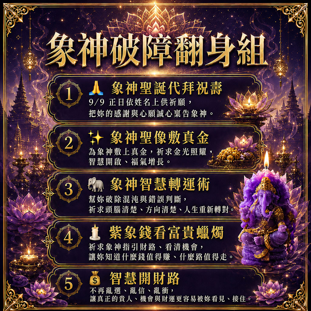 開運NOW-【象神聖誕代拜祝壽】象神破障翻身組