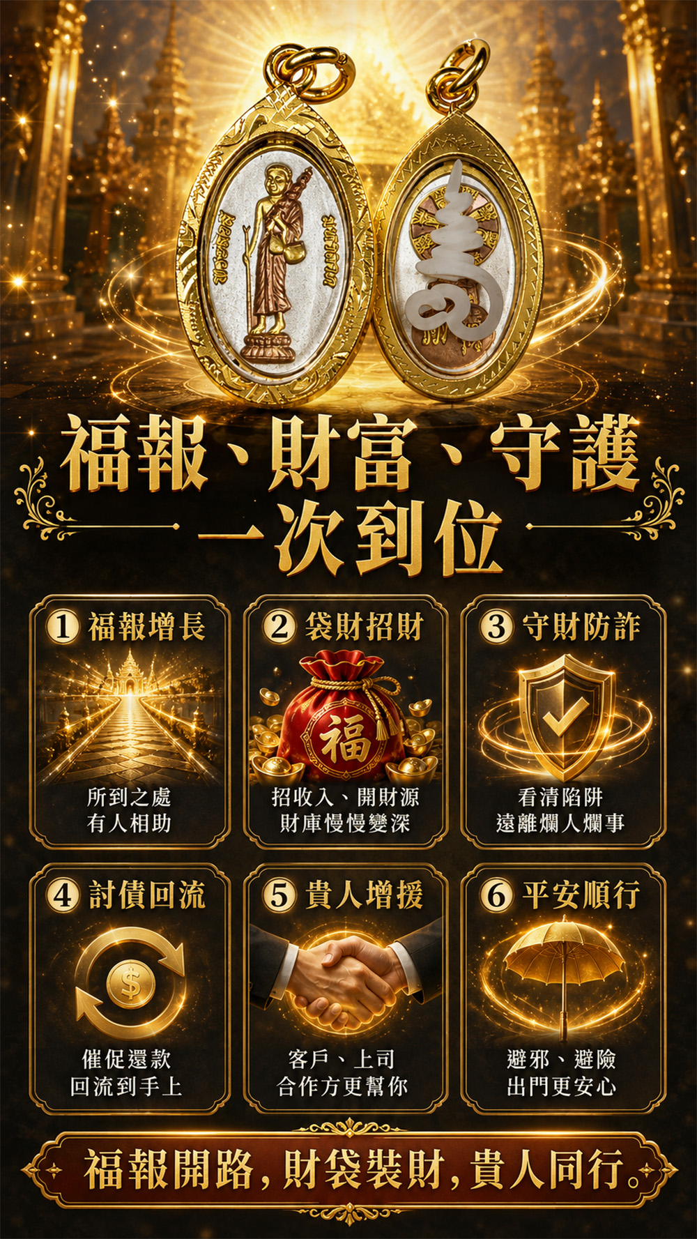 開運NOW-【龍婆大師加持限定】西瓦利袋財行走佛佛牌 產品說明