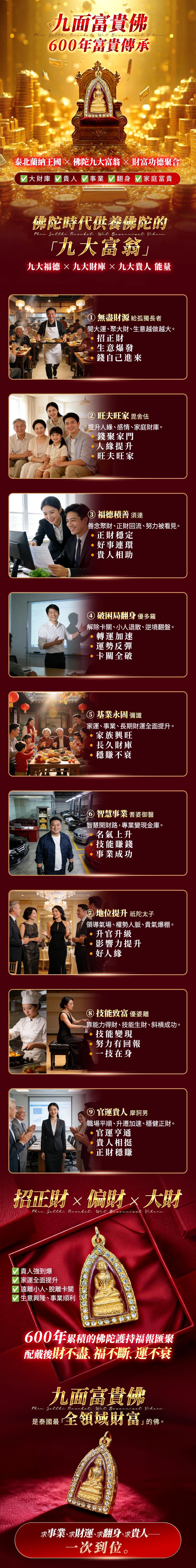 大辣天后宮-【龍婆大師加持限定】九面富貴佛佛牌 × 大富翁版 產品說明