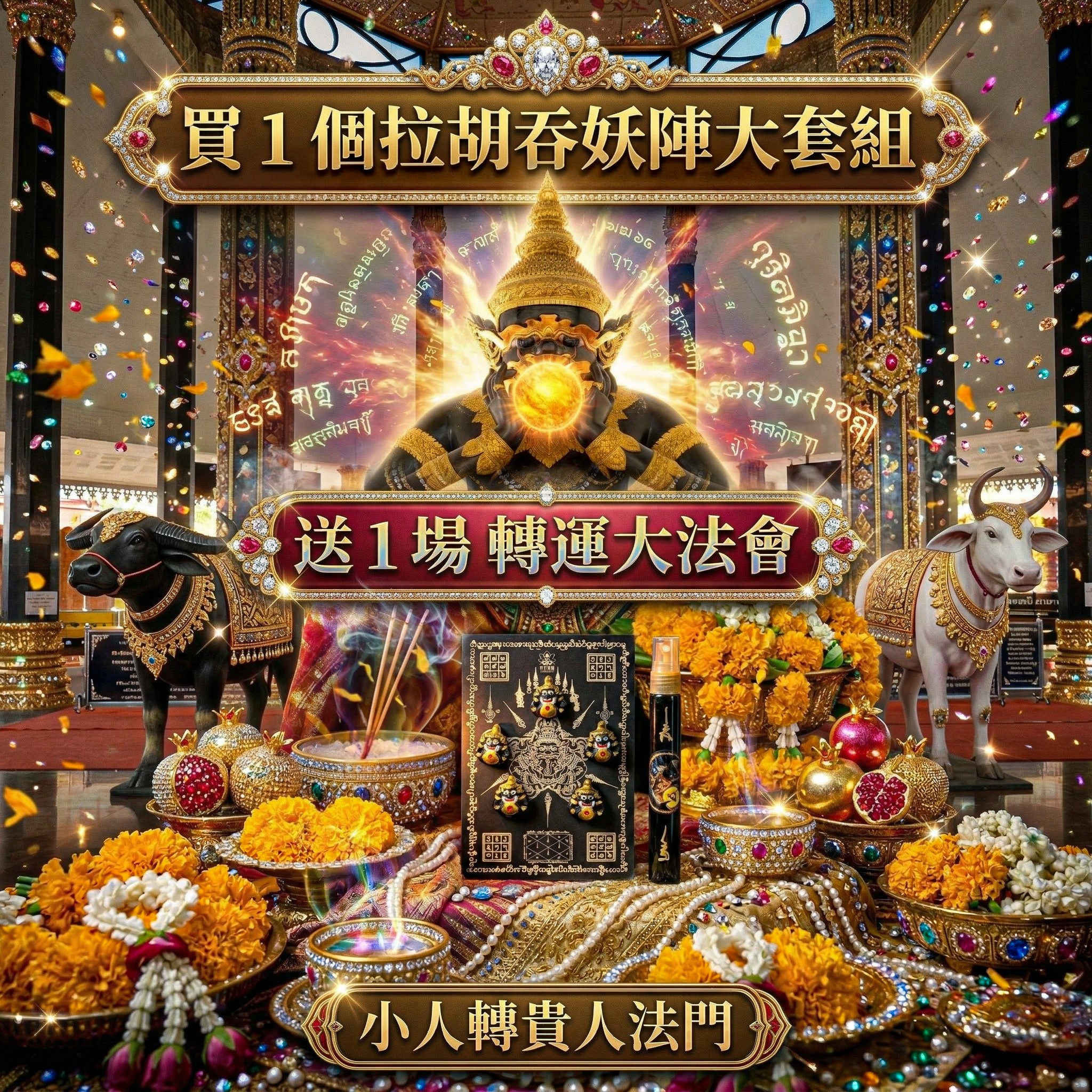 大辣天后宮-【拉胡吞妖陣大套組】拉胡吞妖陣組＋拉胡吞煞王油