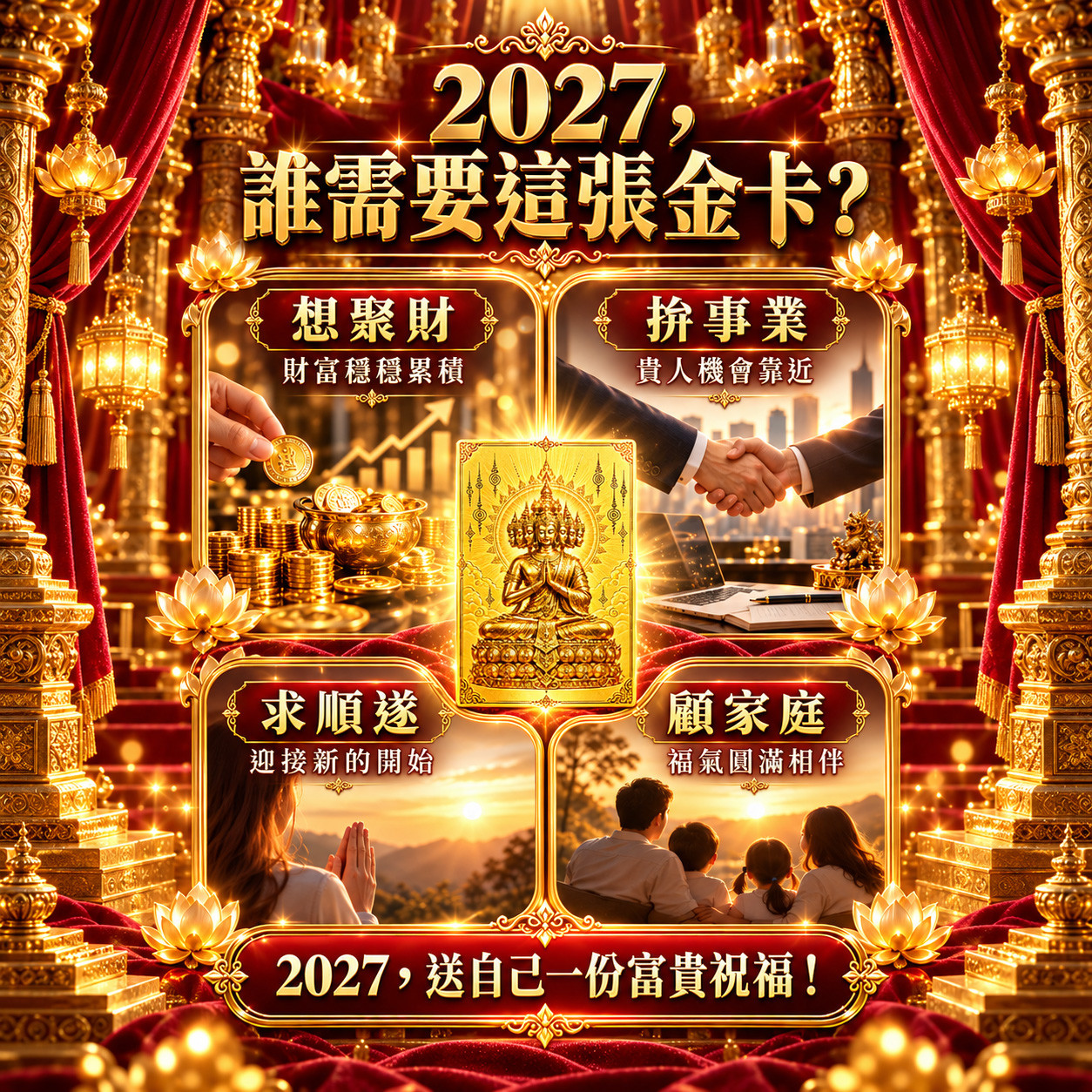 開運NOW-2027九面富貴佛金卡-預購