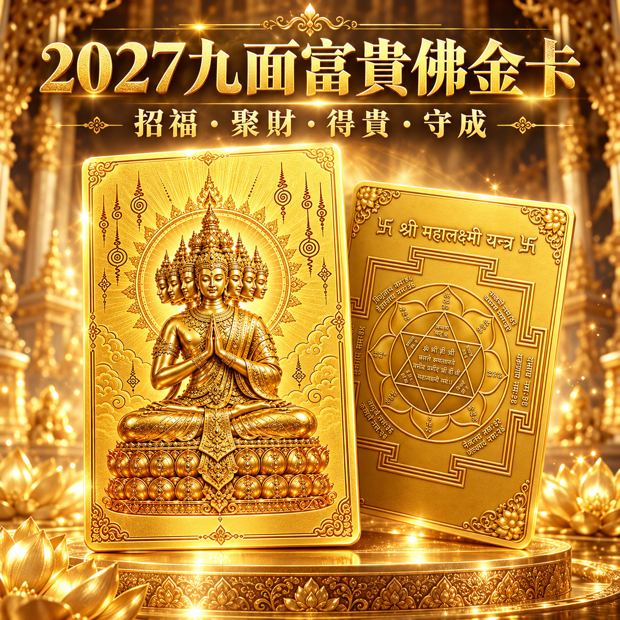 開運NOW-2027九面富貴佛金卡-預購