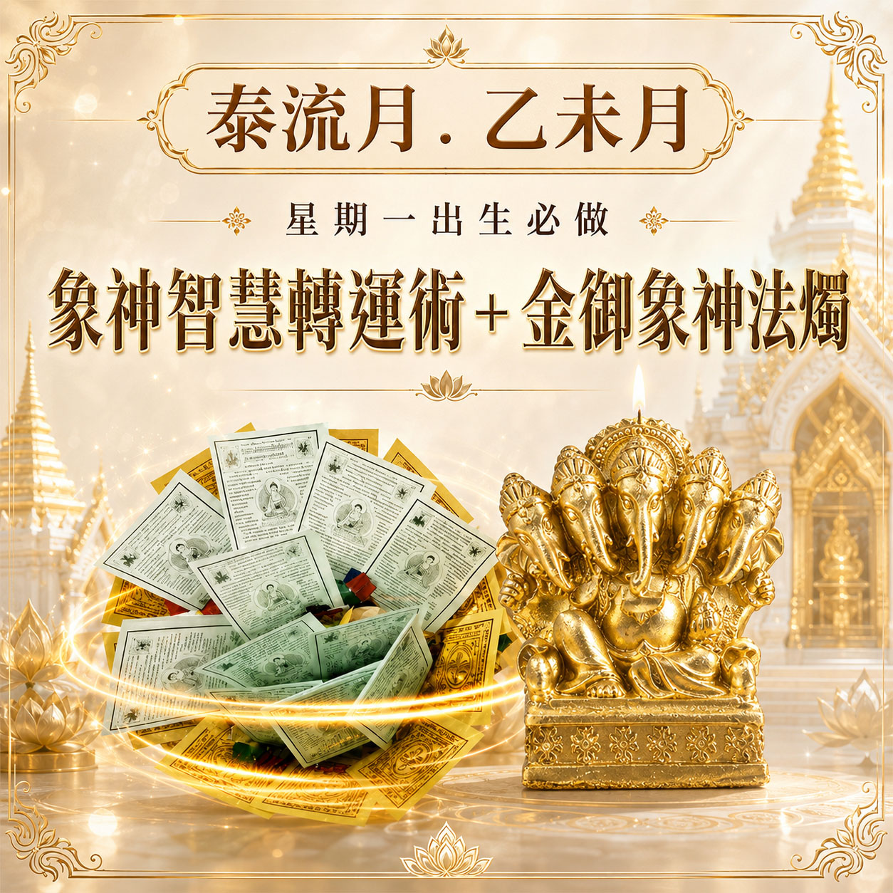 泰幸福-【星期一】乙未月・泰流月-象神智慧轉運術＋金御象神法燭