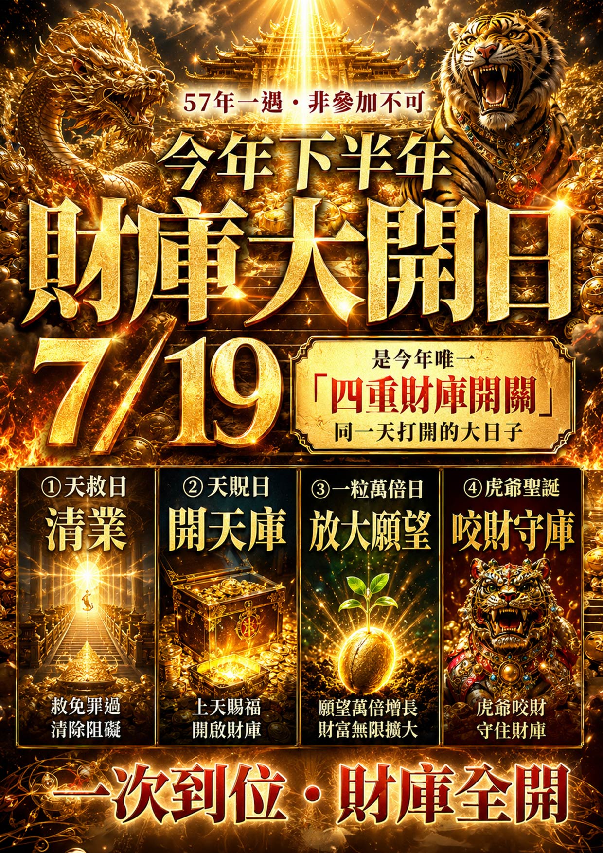 開運NOW-【天赦日】金虎咬金・萬財入庫至尊套組 產品說明