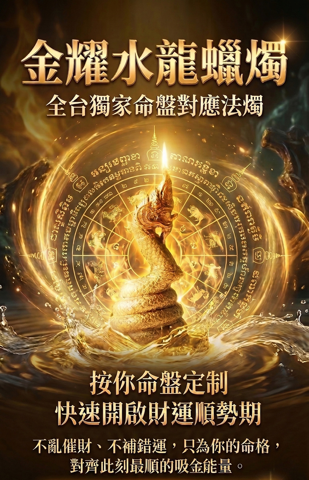 金耀水龍蠟燭（運勢飛天）