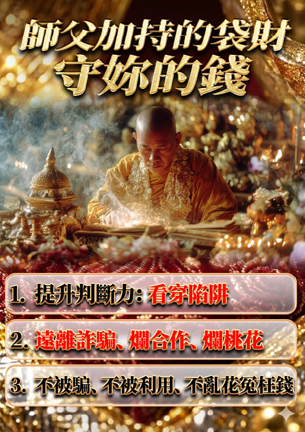 大辣天后宮-【龍婆大師加持限定】西瓦利袋財行走佛佛牌 產品說明