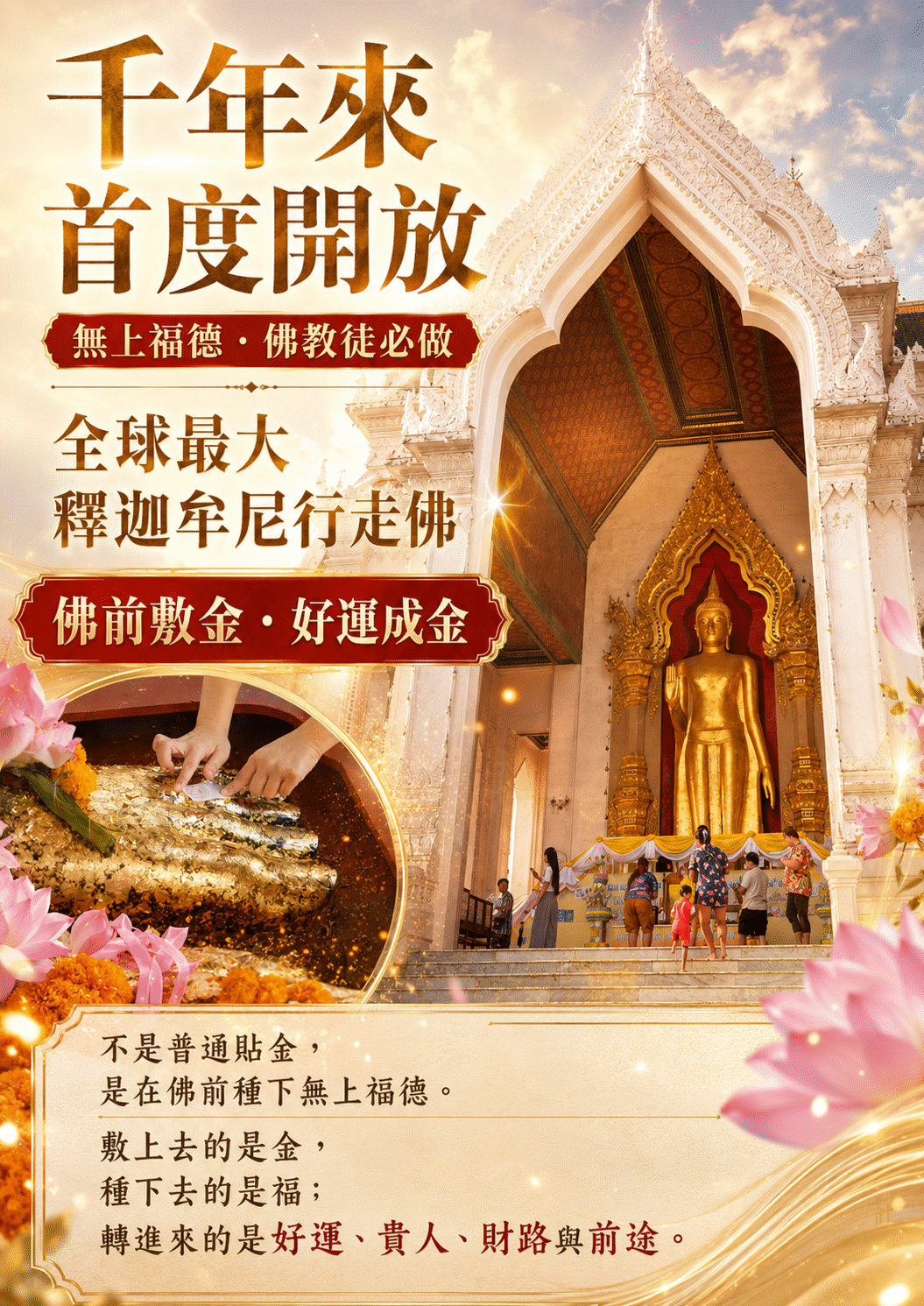 開運NOW-【世界煙供日】佛前敷金・好運成金 產品說明