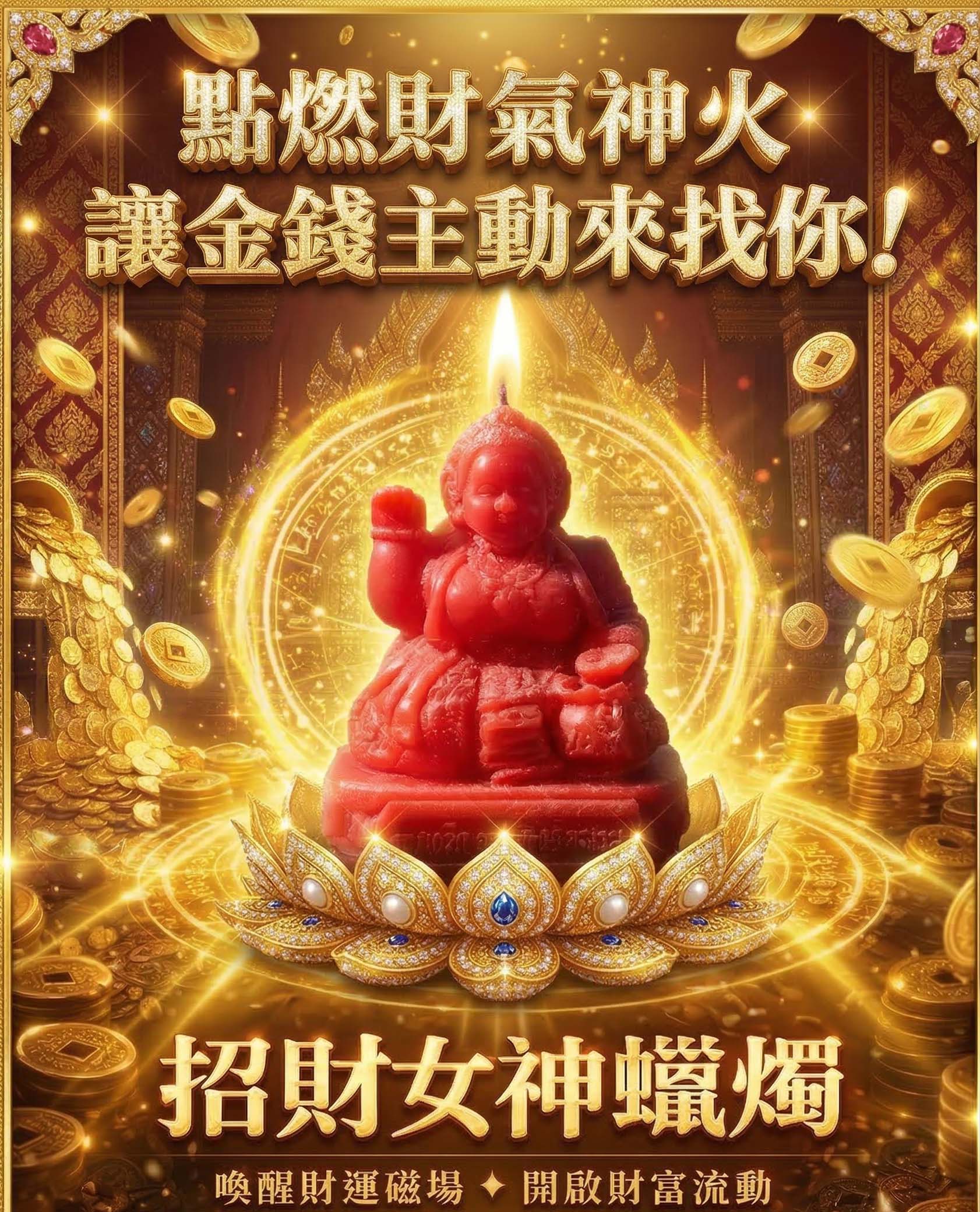 招財女神蠟燭▲財源廣進