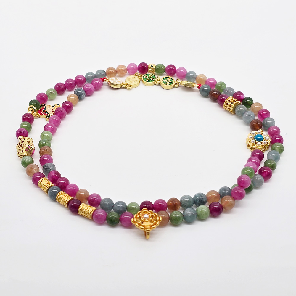 開運NOW-萬彩聚財・高規碧璽五路富貴佛牌鍊