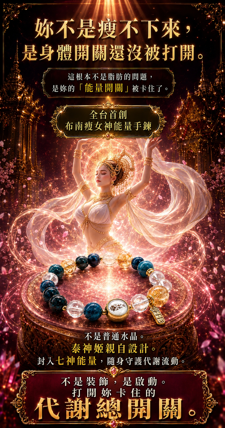 泰幸福-【全球獨家】布南瘦女神能量手鍊-預購 產品說明