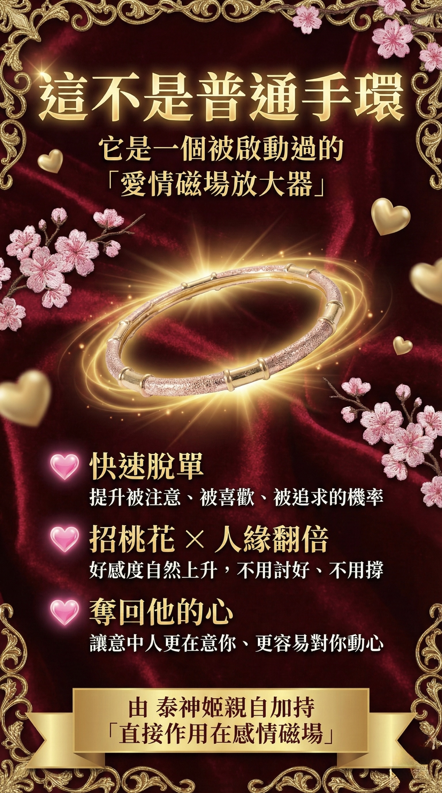 大辣天后宮-魅愛奪心手環 產品說明