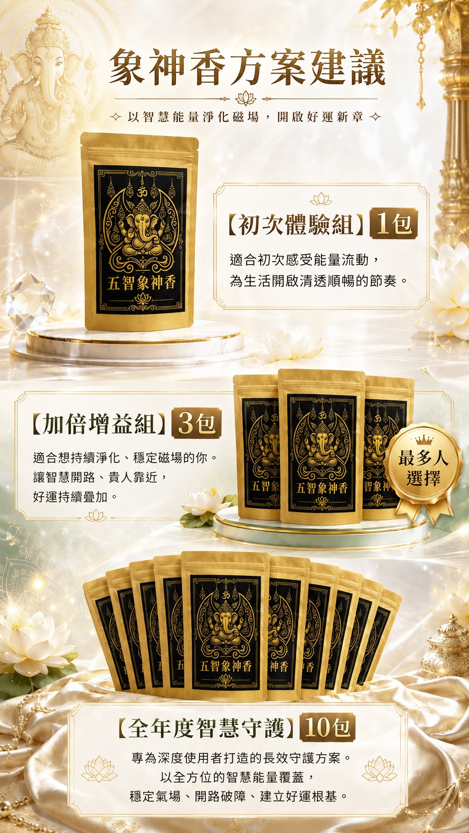 泰幸福-五智象神香 產品說明