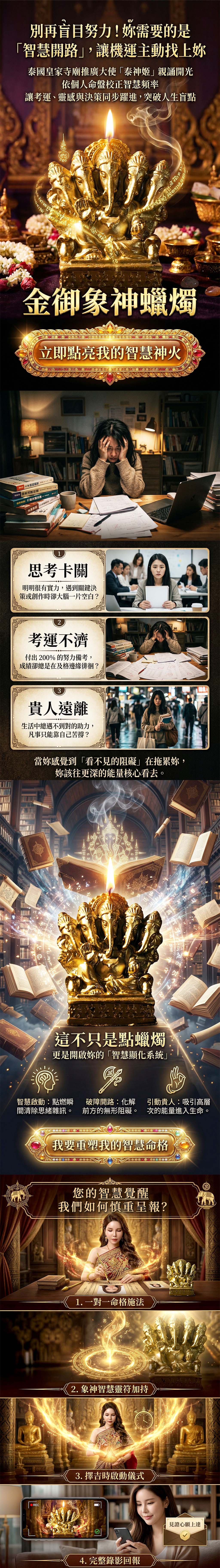 開運NOW-【星期一】丁酉月・泰流月-象神智慧轉運術+金御象神法燭 產品說明