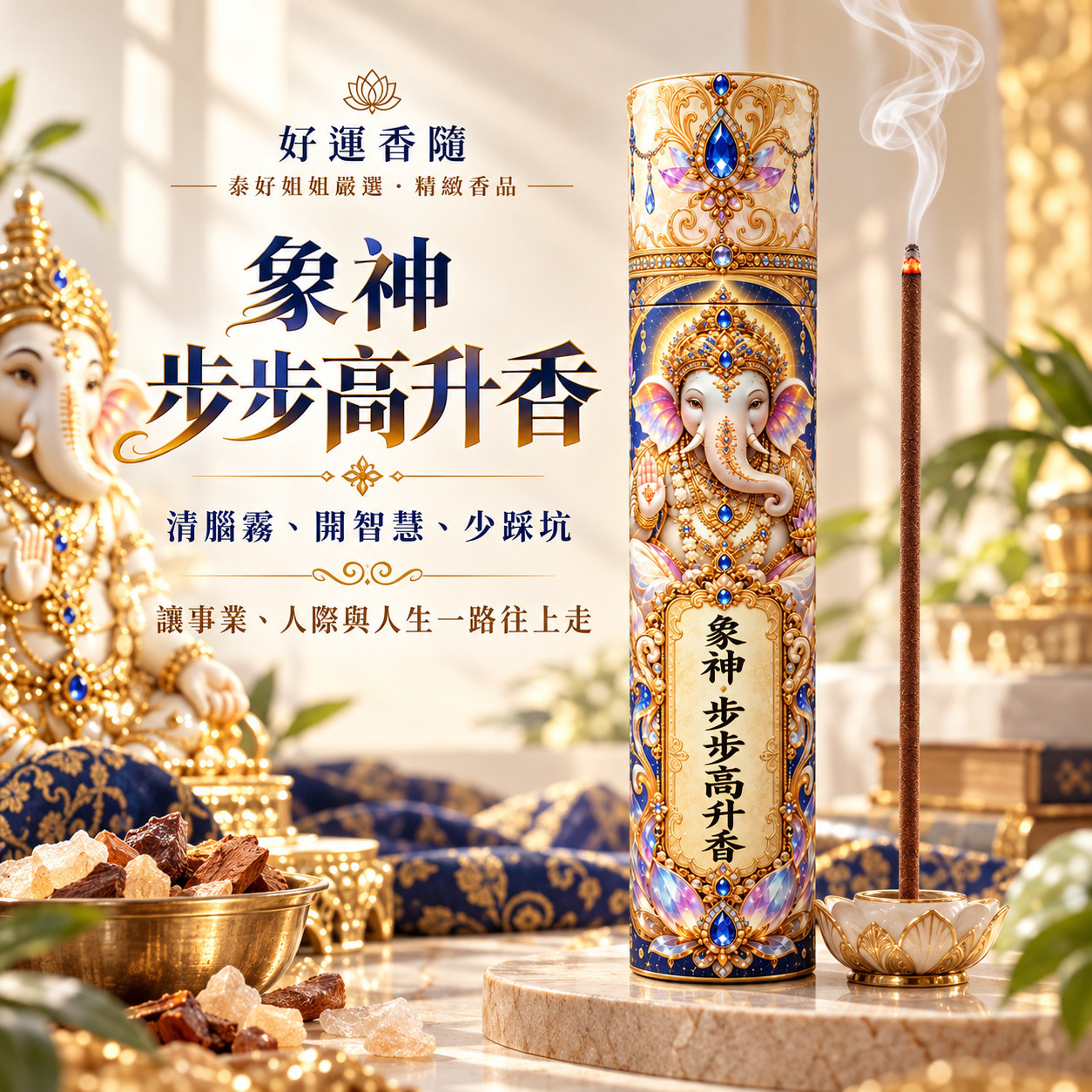 開運NOW-【好運香隨】象神・步步高升香-預購