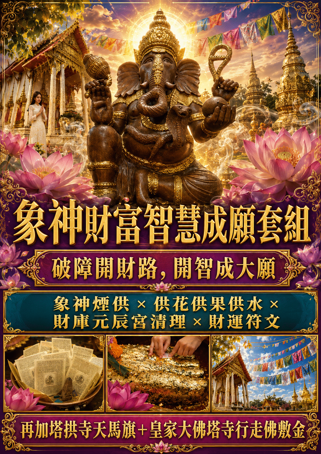 泰幸福-【世界煙供日】象神財富智慧成願套組 產品說明