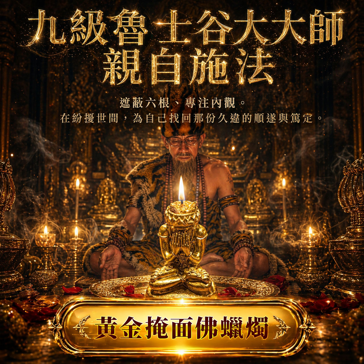 開運NOW-【魯士谷大師】黃金掩面佛蠟燭