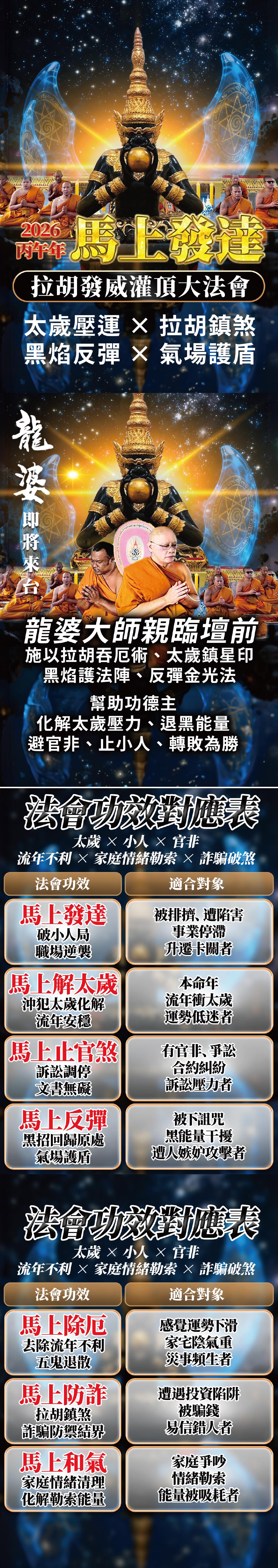 開運NOW-【龍婆來台】馬上發達・拉胡發威灌頂法會 產品說明