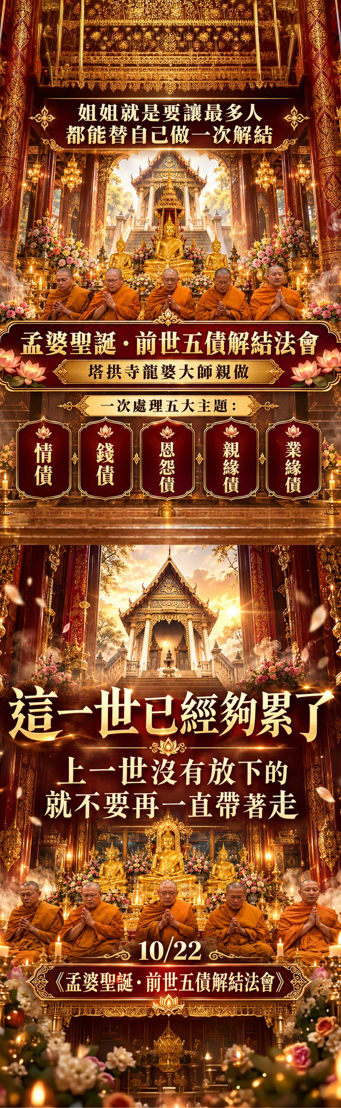 開運NOW-孟婆聖誕・前世五債解結法會(大眾版) 產品說明